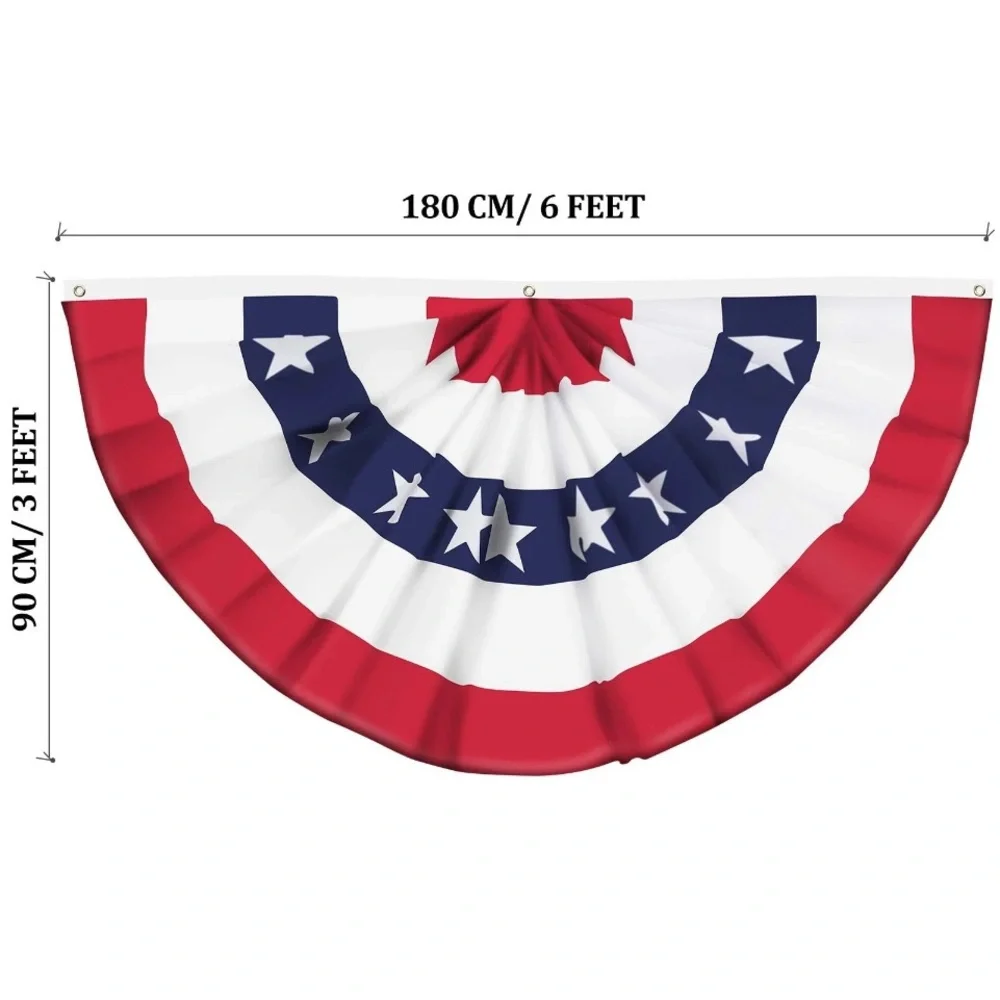 4 Patriotic Red, White, and Blue Buntings
